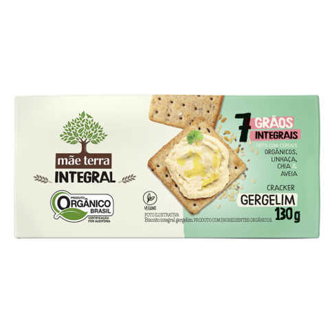 Biscoito Cracker Orgânico e Integral Gergelim 130g - Mãe Terra (Kit com 3)