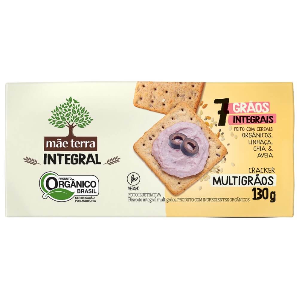 Biscoito Cracker Orgânico e Integral Original 130g - Mãe Terra