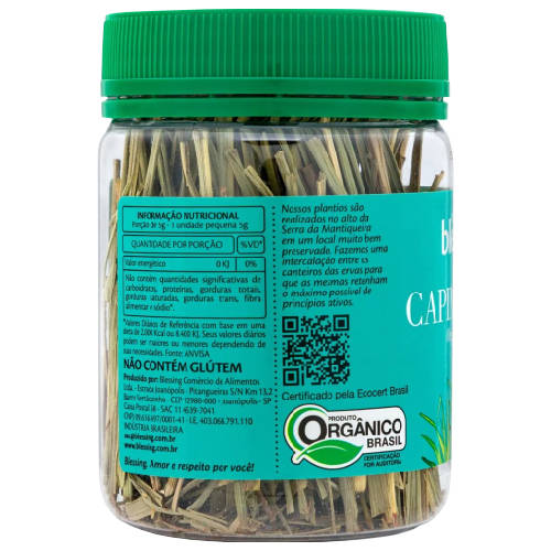 Chá de Capim Cidreira Orgânico 12g - Blessing (Kit c/ 3 unidades)