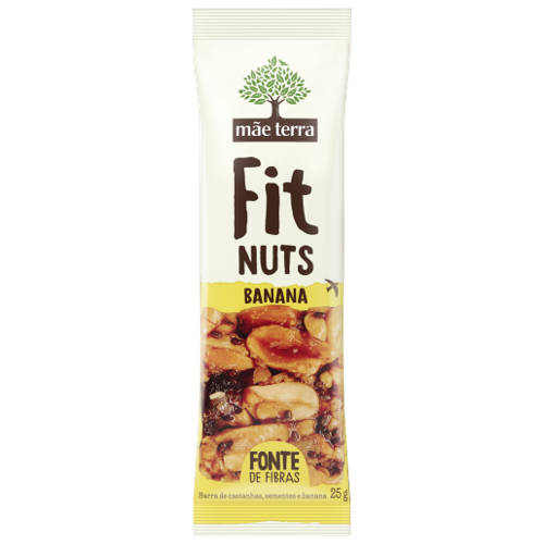 Fit Nuts Barra Banana 25g - Mãe Terra (Kit com 6)