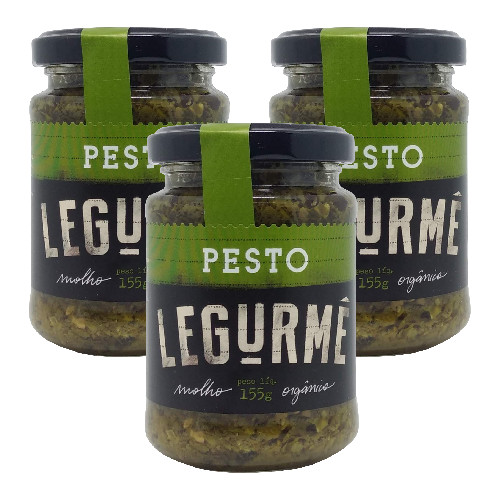Molho Pesto Vegano Pronto Orgânico 155g - Legurmê (Kit com 3)