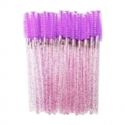 Escovinhas descartáveis para cílios e sobrancelhas c/50 - Fúscia glitter