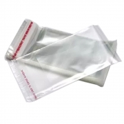 Saco plástico adesivado transparente 6,5x13cm  - pct  c/100