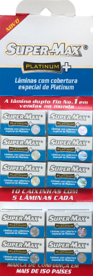Kit Lâmina de barbear SuperMax Platinum c/50 lâminas
