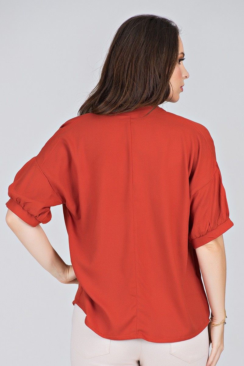 Camisa Estilizada em Viscose Vermelha - Midsize