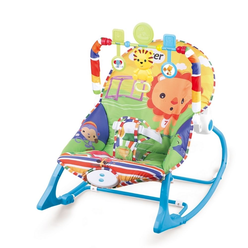 Cadeira Bebê descanso Balanço Musical Vibratória Color Leão