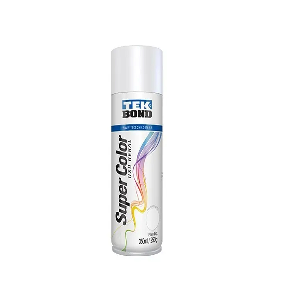 Kit 6 Tinta Spray Uso Geral Tekbond 350ml Branco Fosco