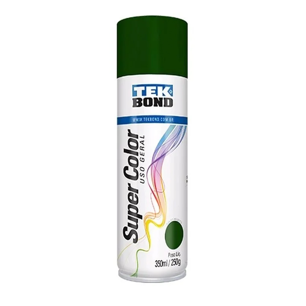 Kit 6 Tinta Spray Uso Geral Tekbond 350ml Verde Escuro