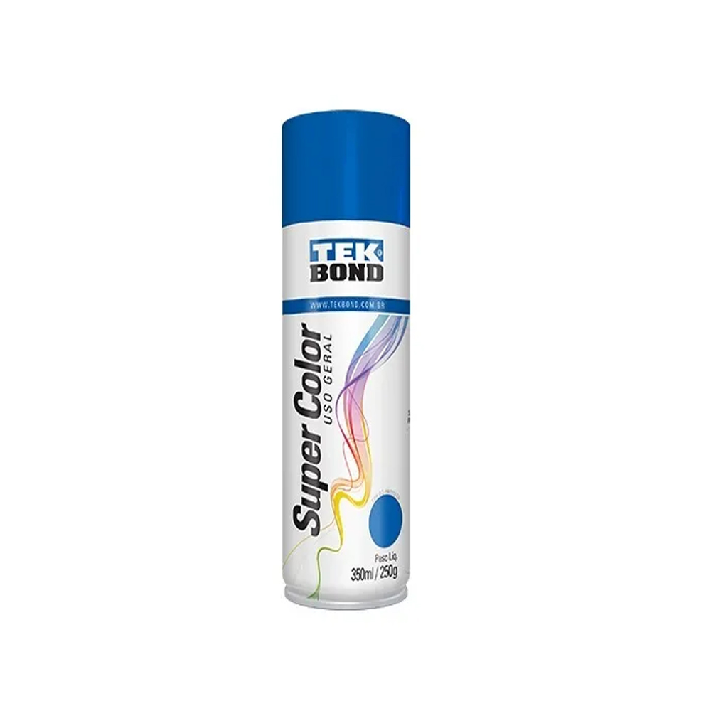 Kit 6 Un. Tinta Spray Uso Geral Tekbond 350ml Azul