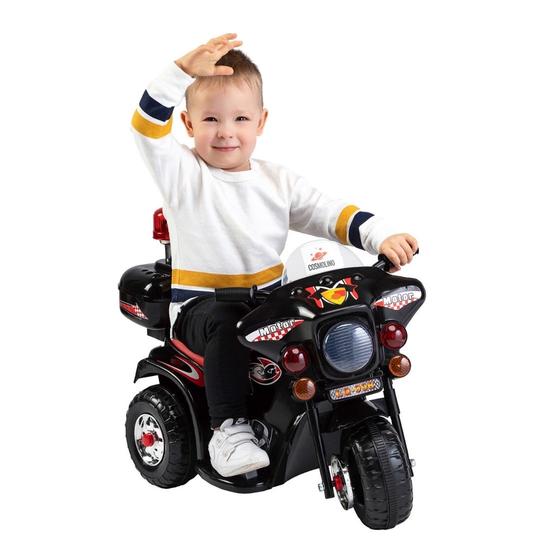 Mini Moto Elétrica Infantil Motorizado 6V Triciclo Polícia