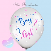 Balão 10 Balloontech Boy or Girl Confetti Plus c/ 10