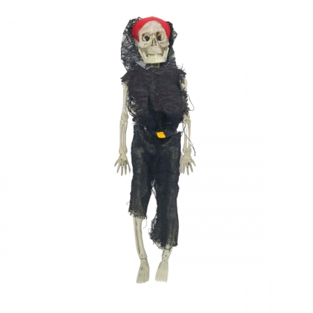 Enfeite Halloween Esqueleto com Roupa 40x13cm