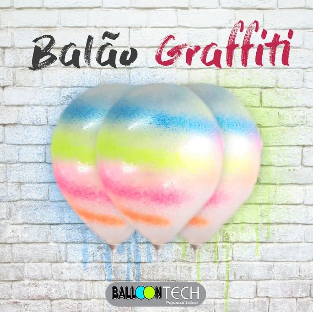 Balão 10 Balloontech Graffiti com 10 unid