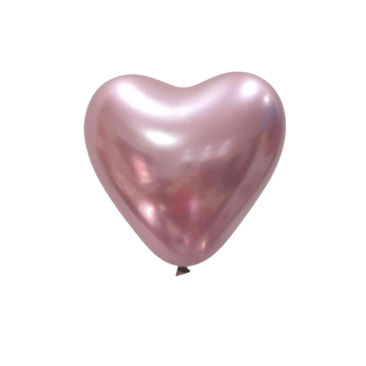 Balão 6 Coração Cromado c/25 unid