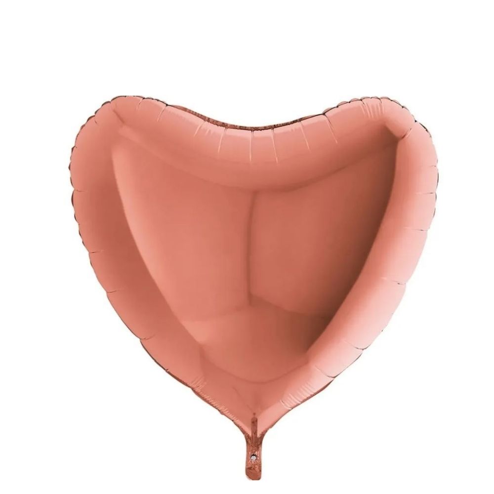 Balão Coração Metalizado 18 Polegadas c/ 10 Rosé