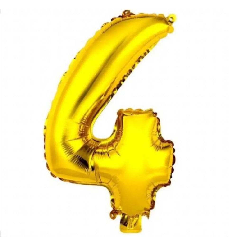 Balão Números Metalizados Dourado 40cm
