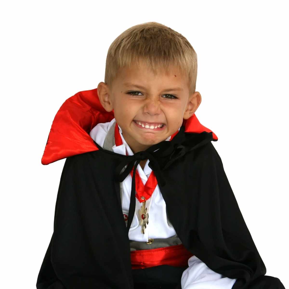 Capa Dracula Infantil com Gola Vermelha Poliéster 1,00m
