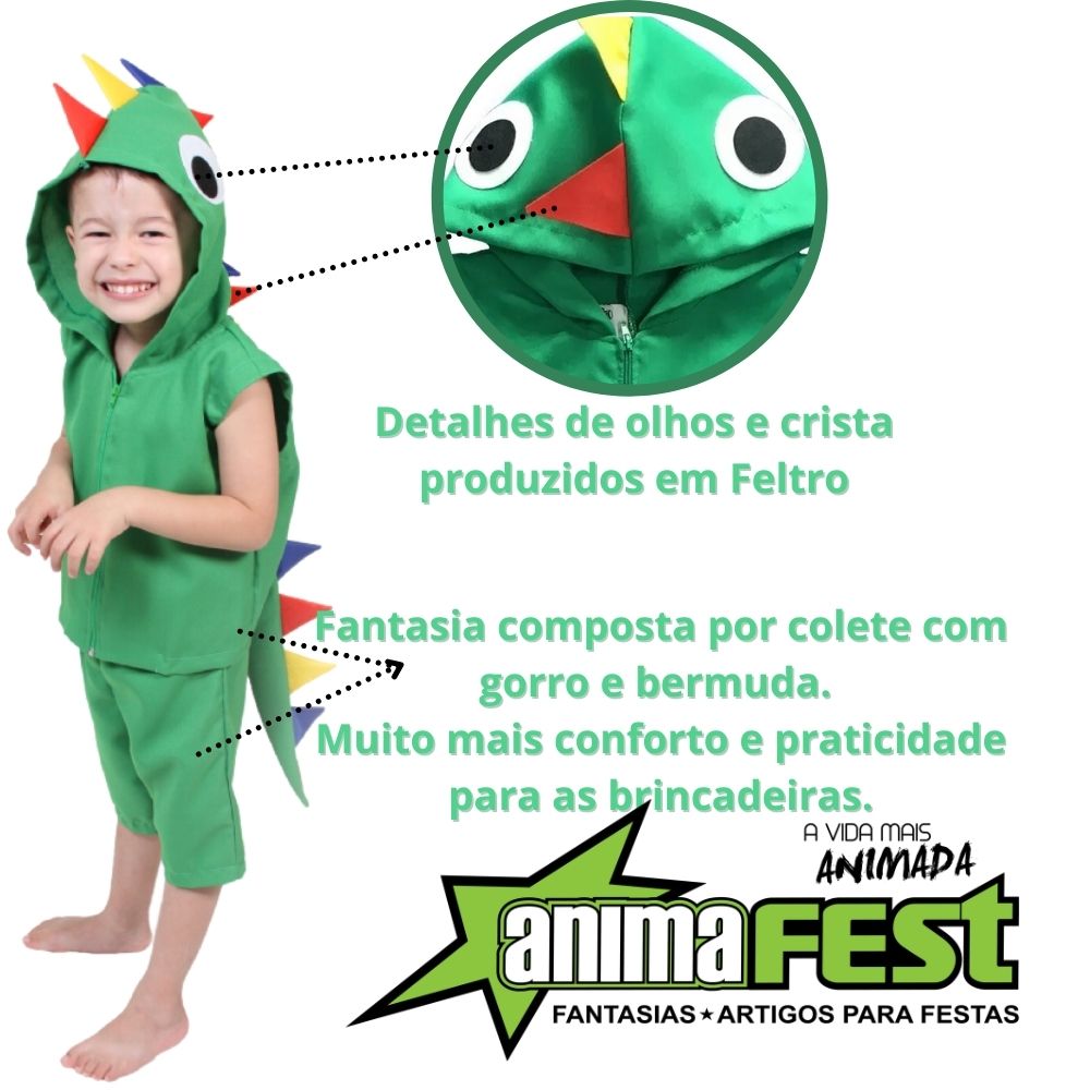 Fantasia Dinossauro Infantil Curta (Verde) FF