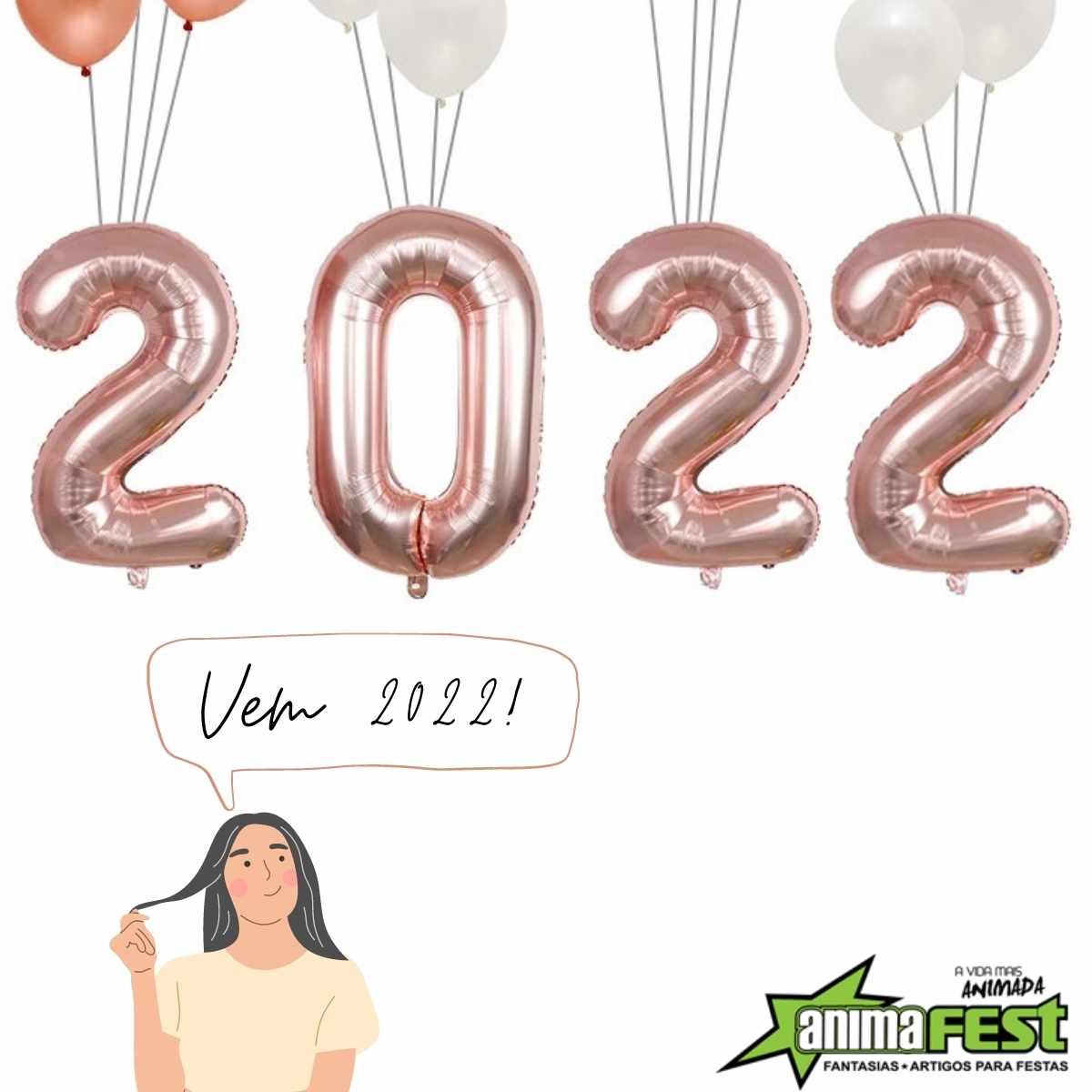 Kit Balão Metalizado 2022 (40cm)