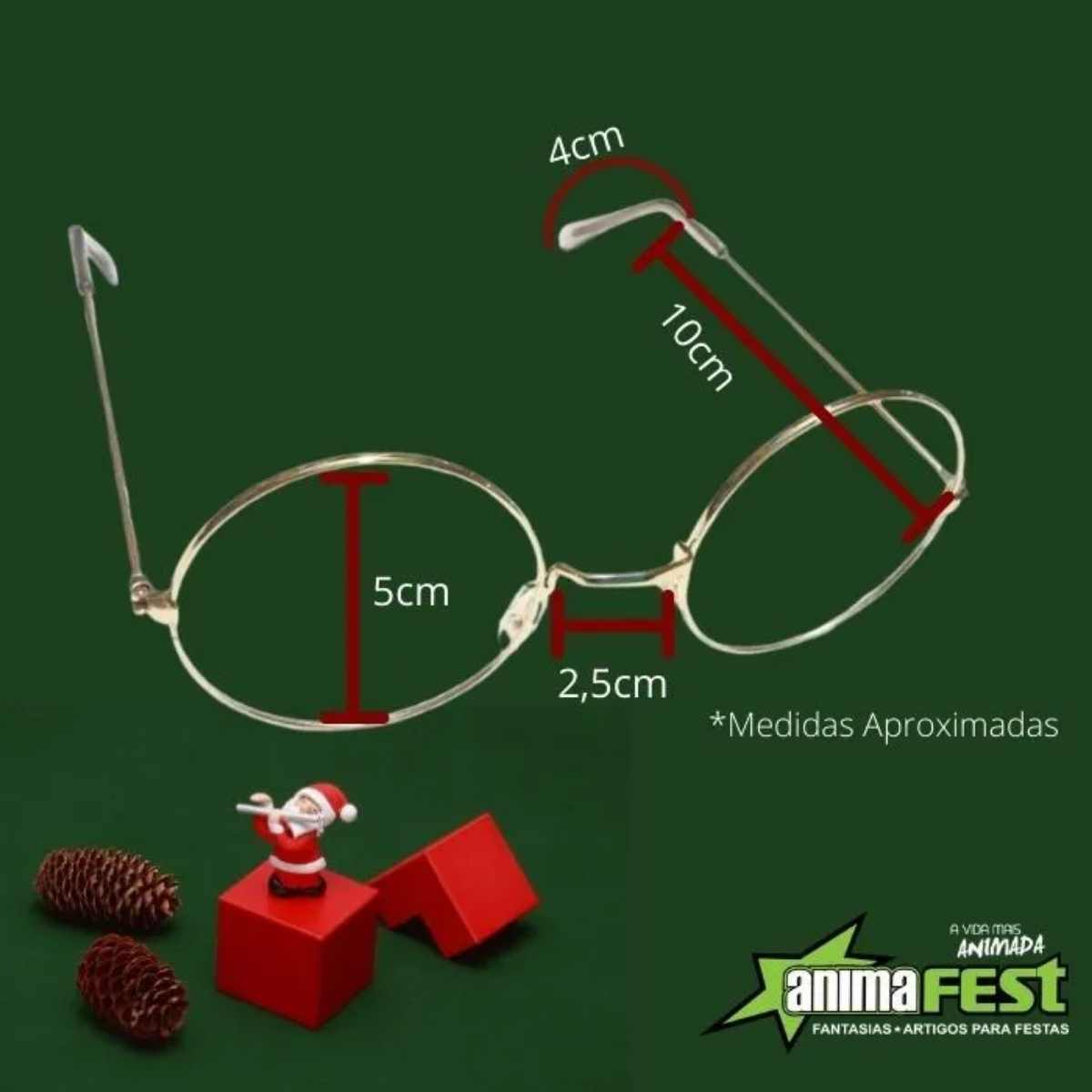 Kit Papai Noel Simples (óculos+Luva)