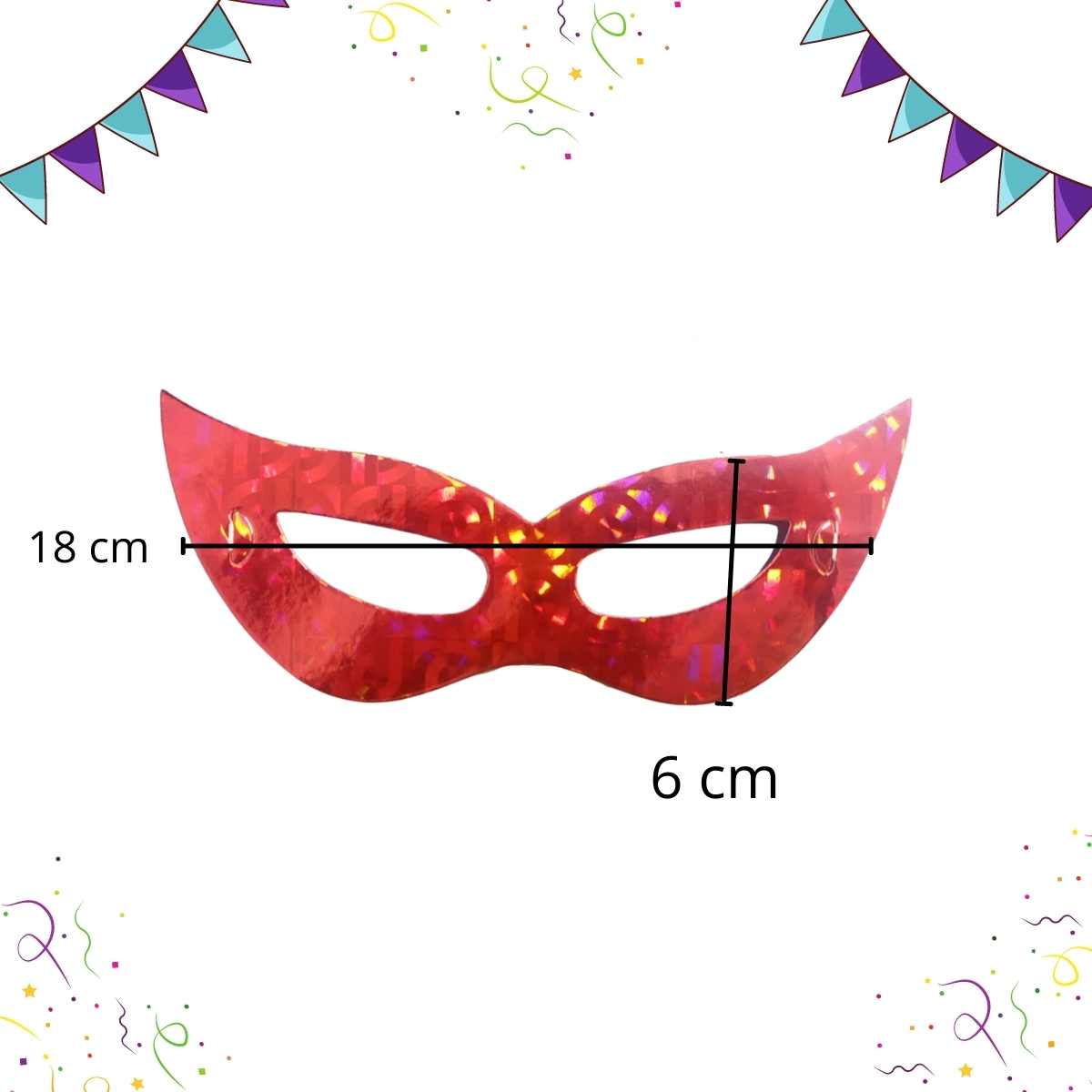 Máscara Holografica Carnaval com 12