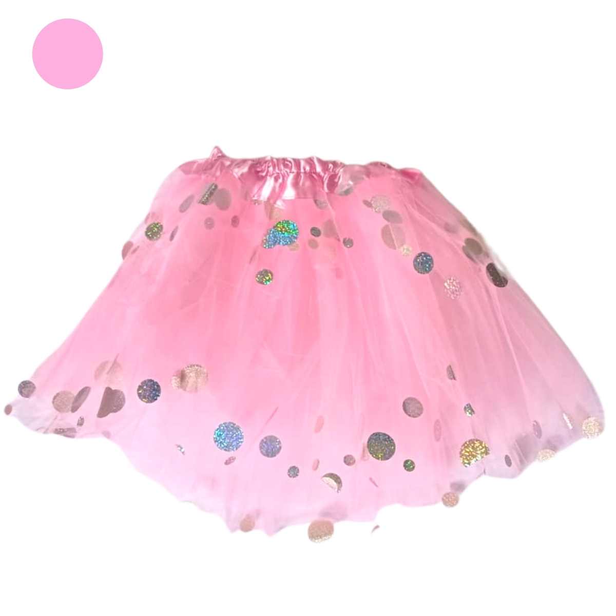 Páscoa Fantasia Infantil Rosa Kit (Saia Bolinhas + Tiara Candy)