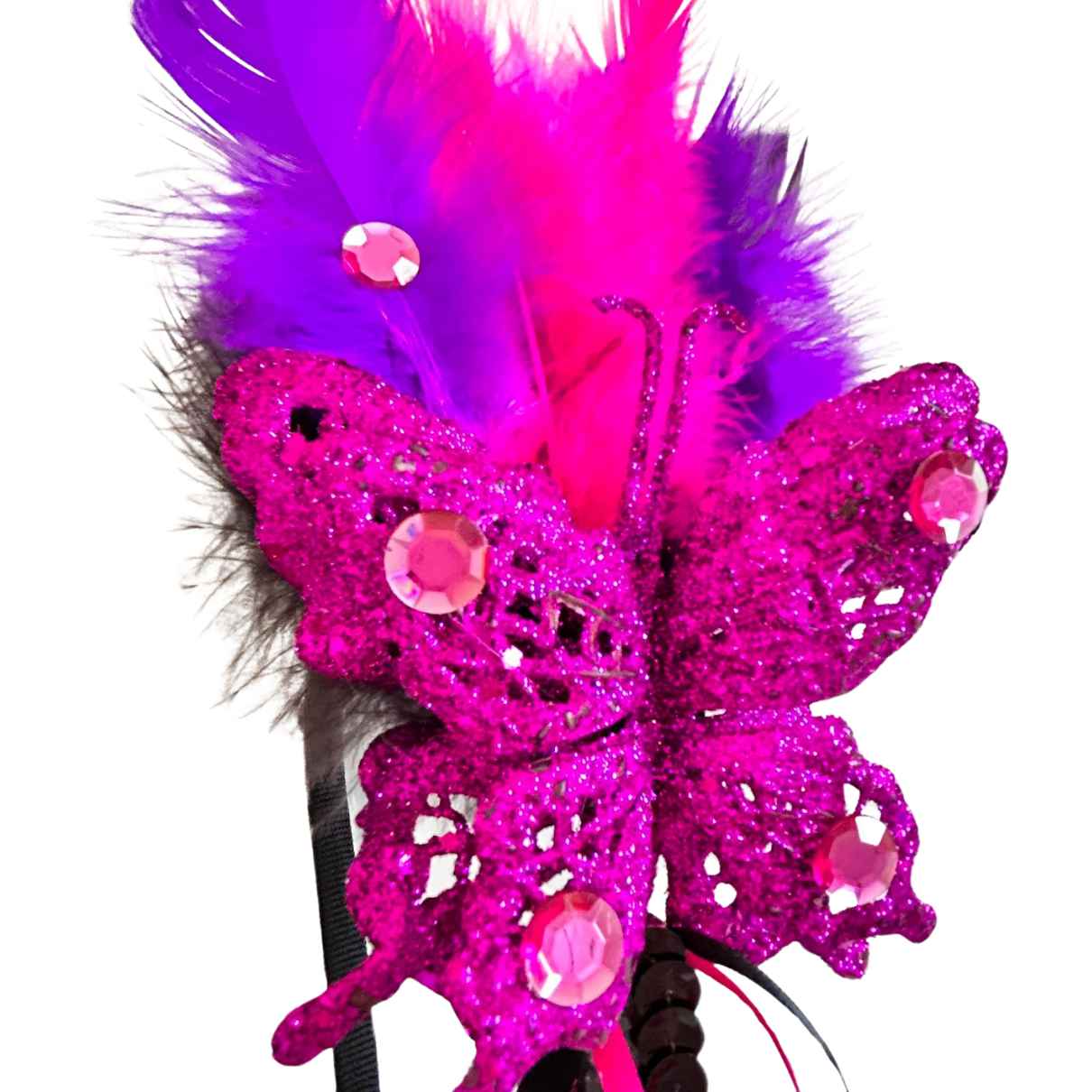 Tiara Carnaval Borboleta Pink C/ Penas