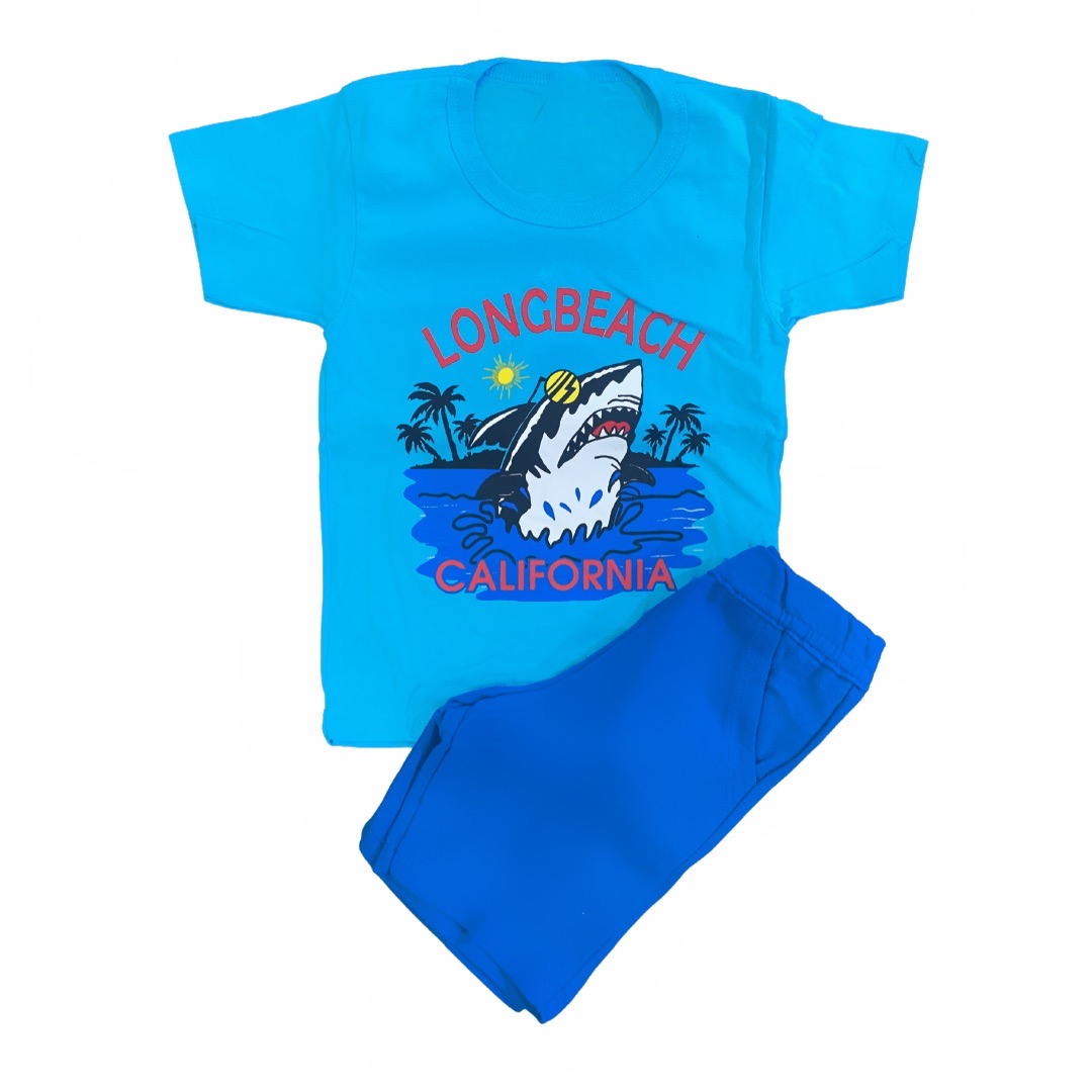 Conjunto Camiseta e Bermuda Infantil Menino - Tamanho 4 ao 8