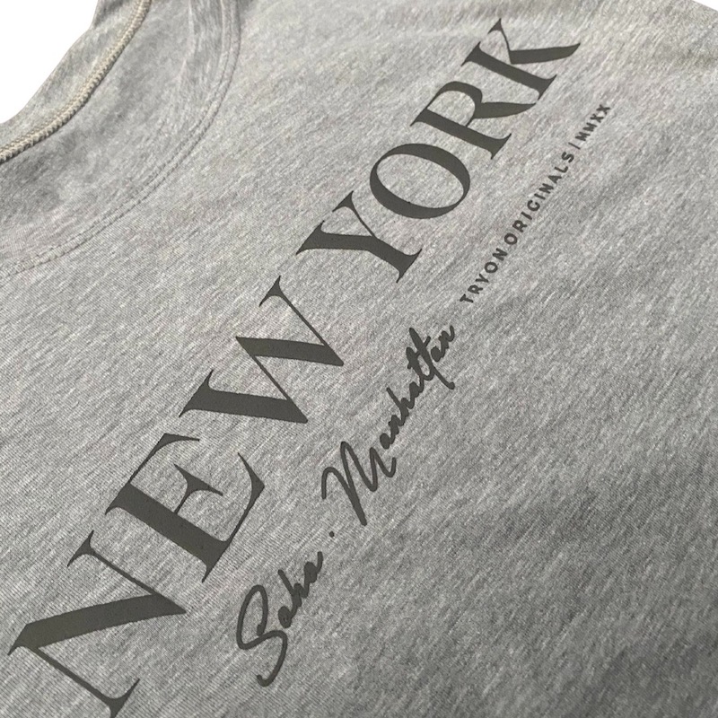T-Shirt New York Feminina - Cinza e Cinza Chumbo