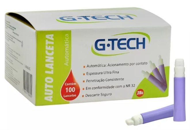Auto Lanceta Automática 28g (100 UNI) - G-Tech