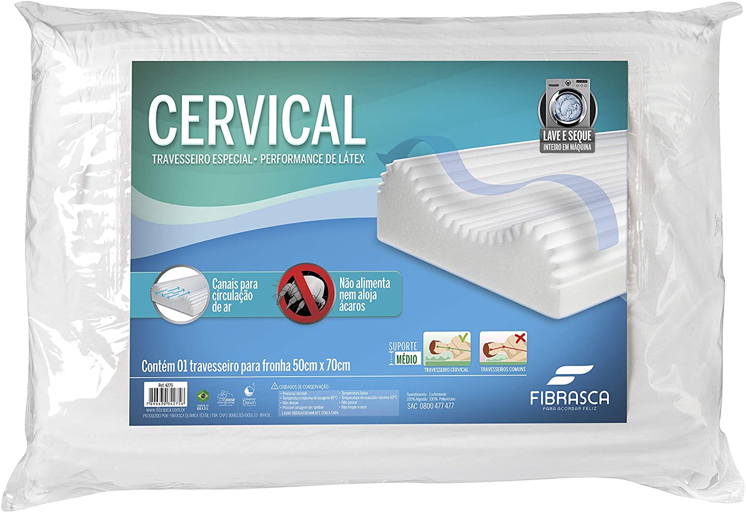 Travesseiro Cervical 50x70 - FIBRASCA 