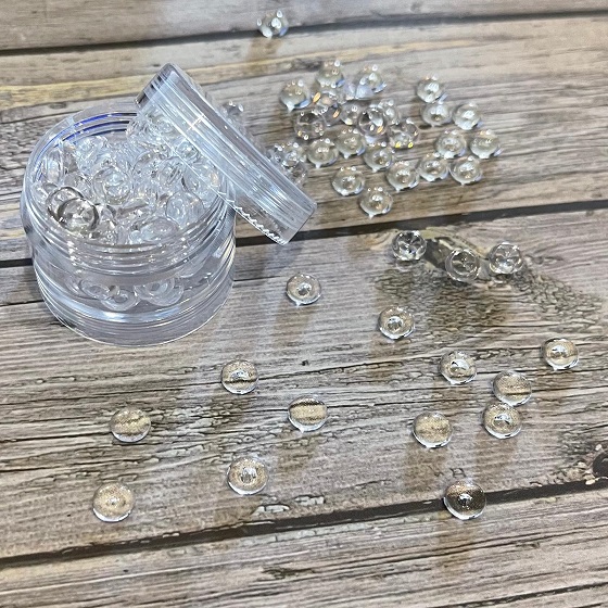 Pedrinhas Acrilicas - Dots Transparente - Efeito Gota D'agua - Miçanga 35 gramas melange