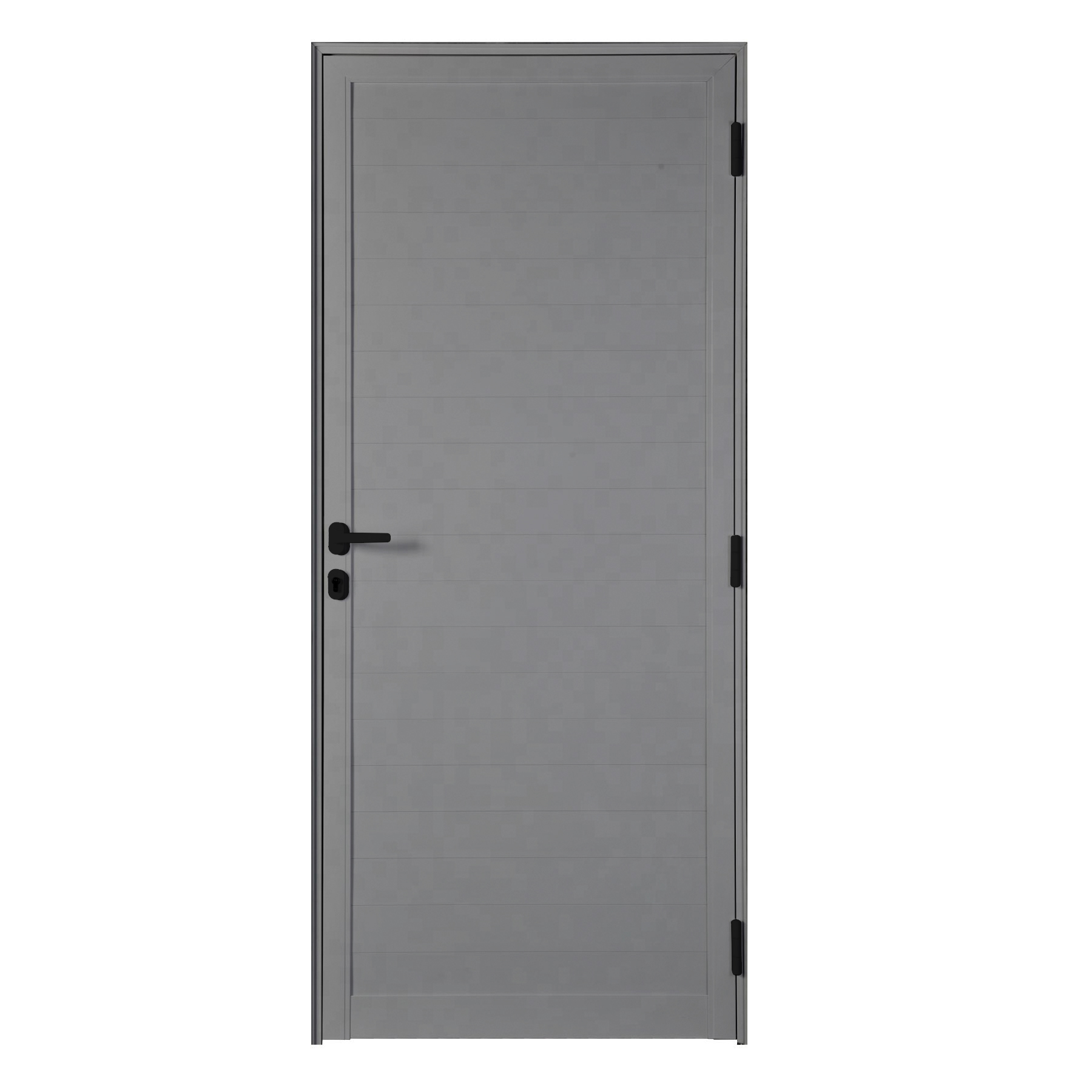 Porta De Abrir Lambri 1 Folha 98x215 Cinza (Lado Esquerdo) - Idea