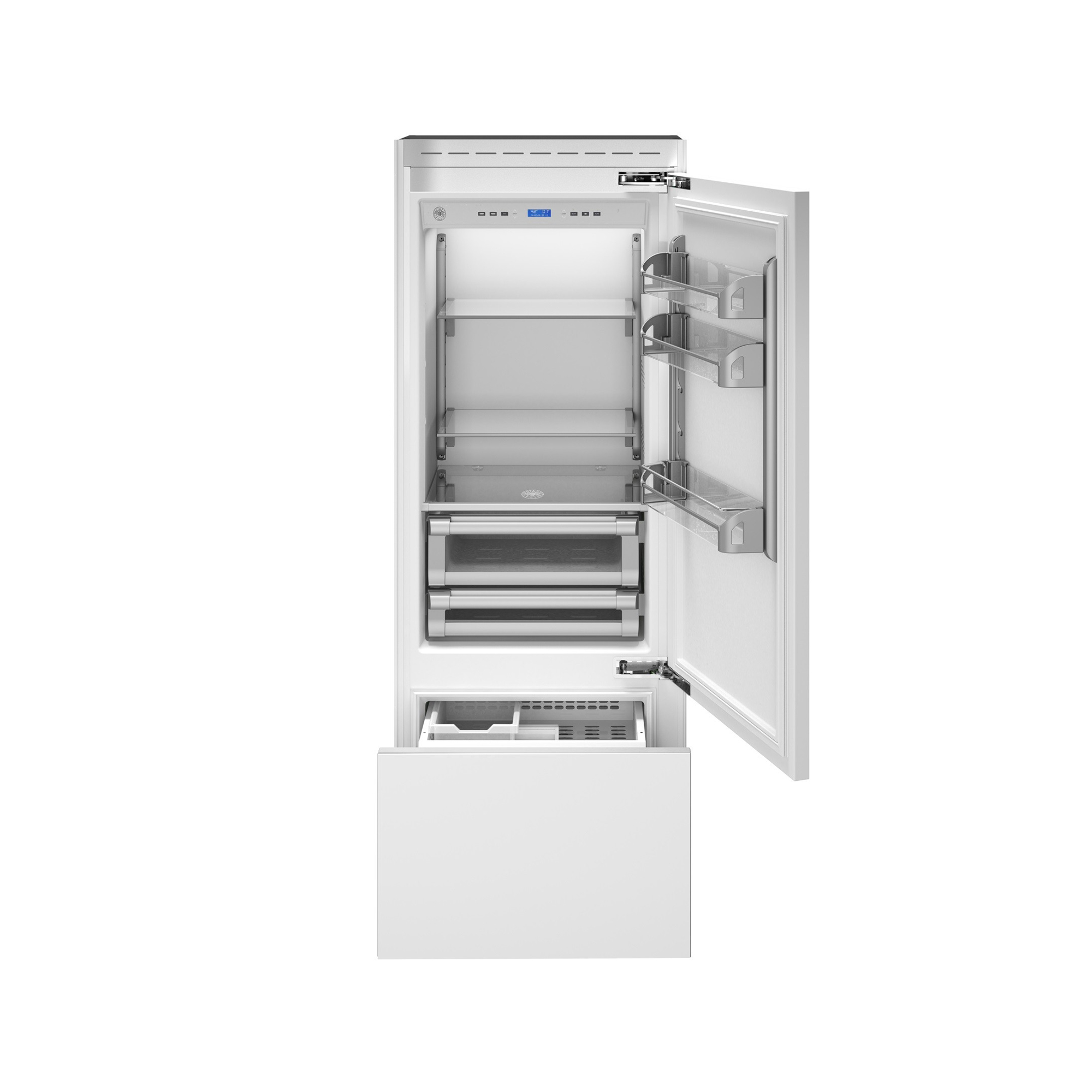 Refrigerador Bottom Lofra com freezer Professional abertura para direita 75 cm 473 litros inox 220v
