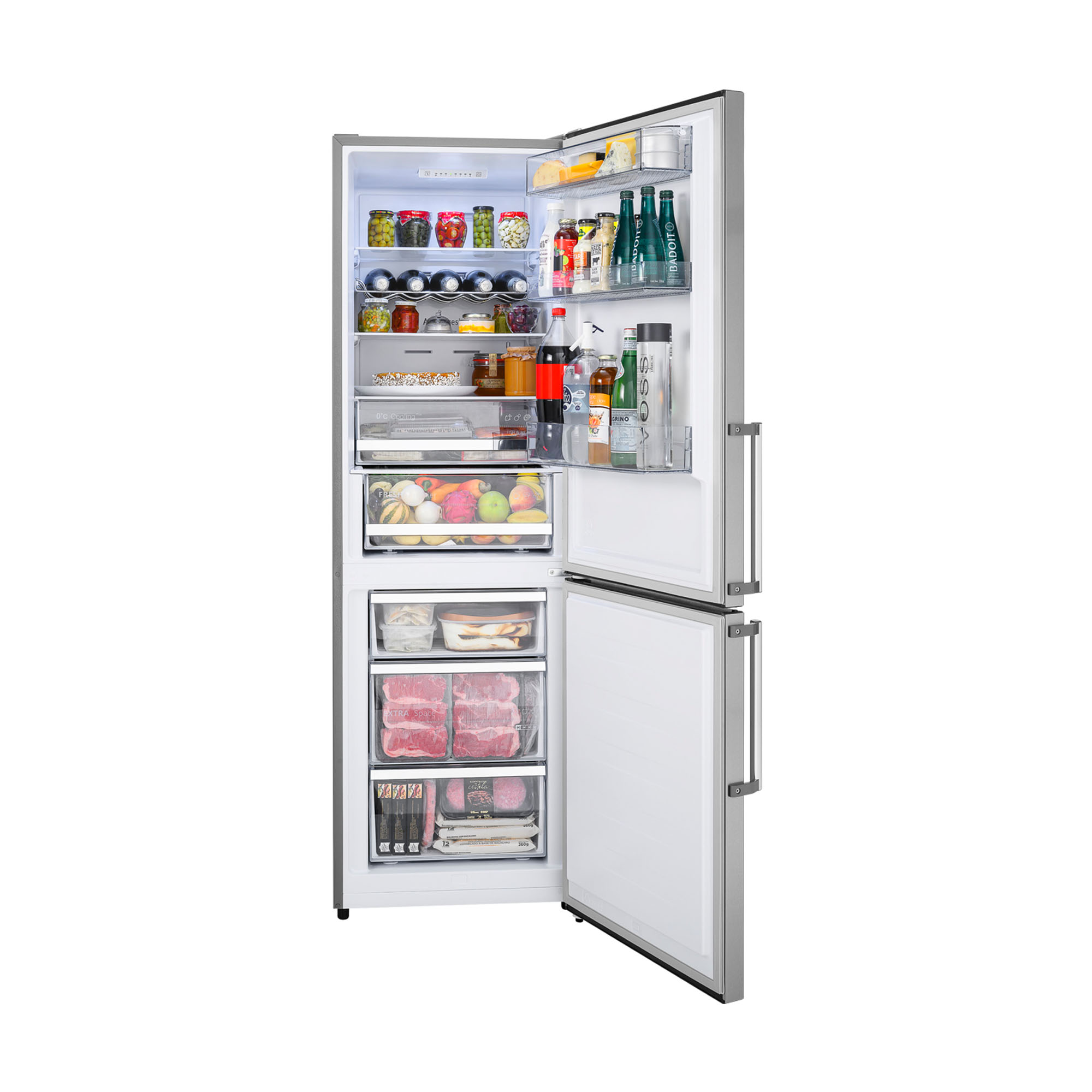 Refrigerador Tecno Bottom com Freezer 324L inox 127V