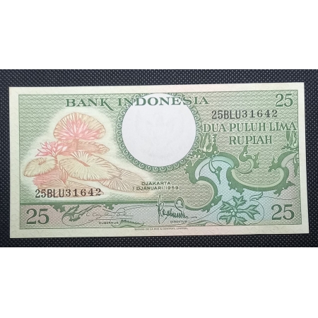 Cédula de 25 Rupiah - FE ano de 1959 - Indonesia