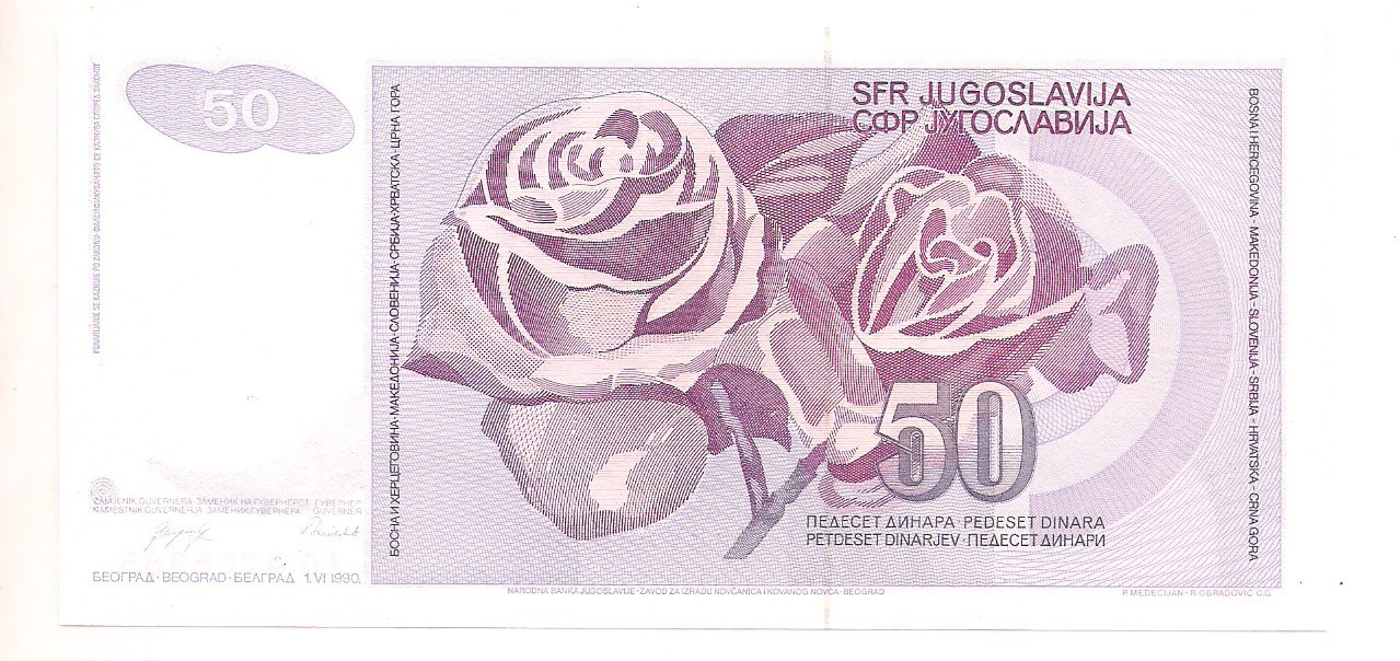 Iugoslávia - 50 Dinara 1990