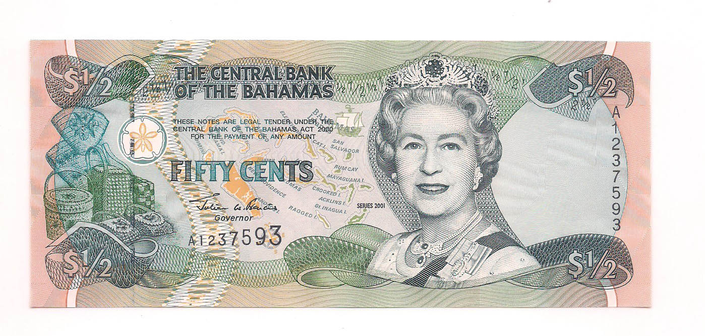 Bahamas - 1/2 Cents FE 2001