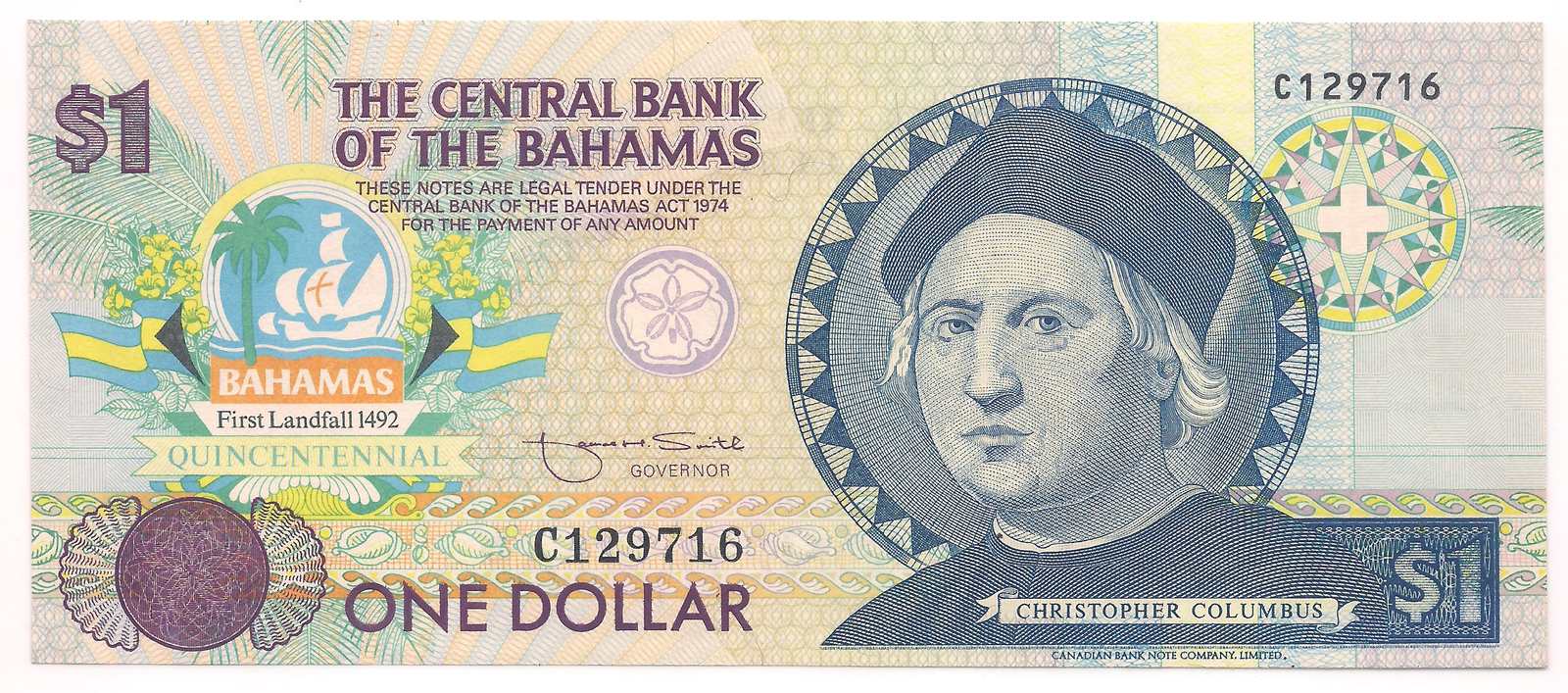 Bahamas - 1 Dólar 1992 - FE
