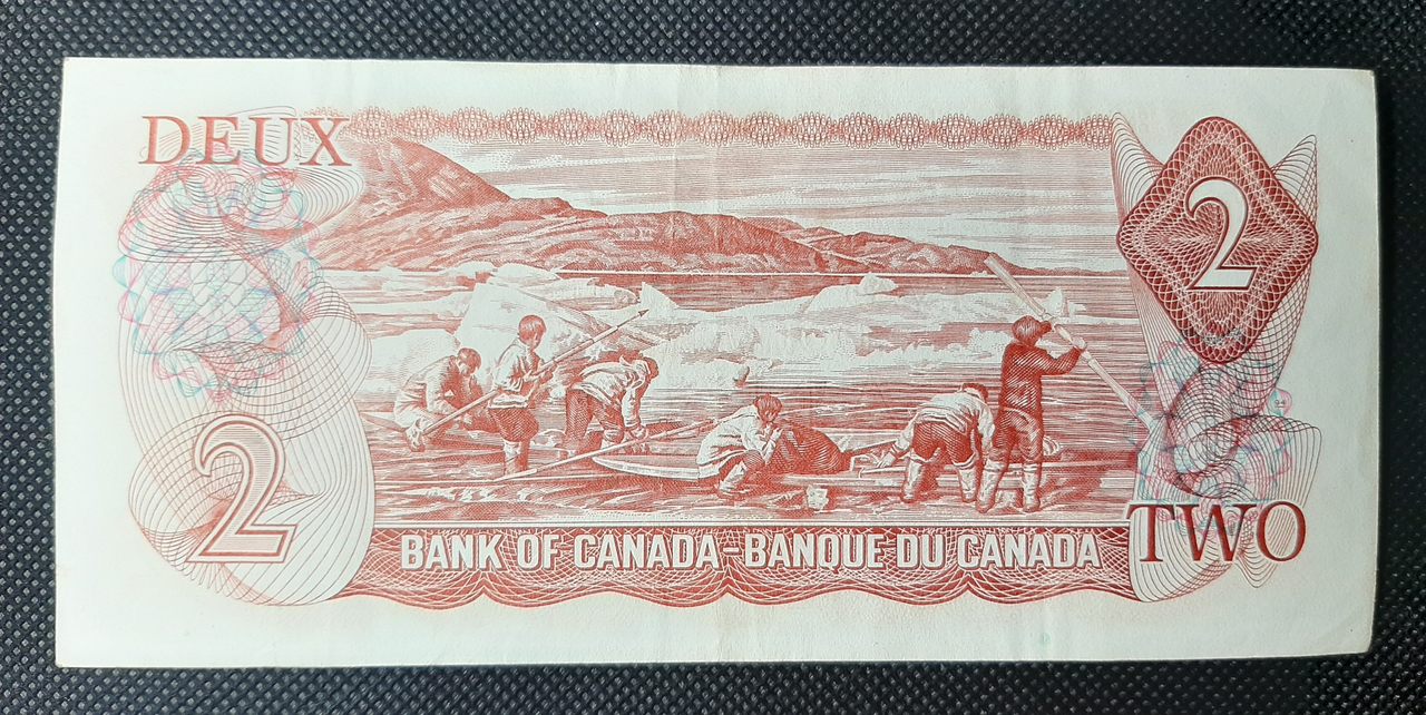 Cédula de 2 Dollars ano de 1974 - CANADA.