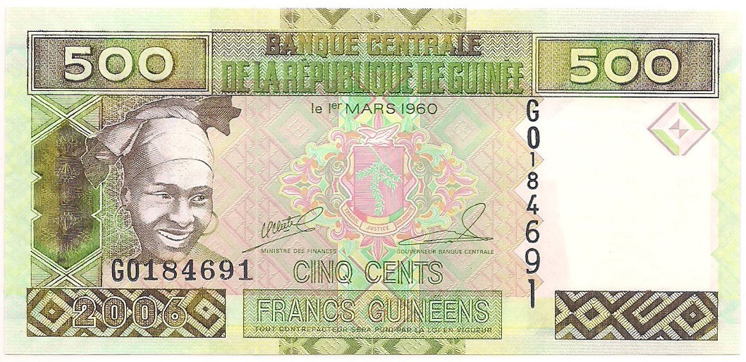 Guiné - 500 Francs Guinéens FE 2006