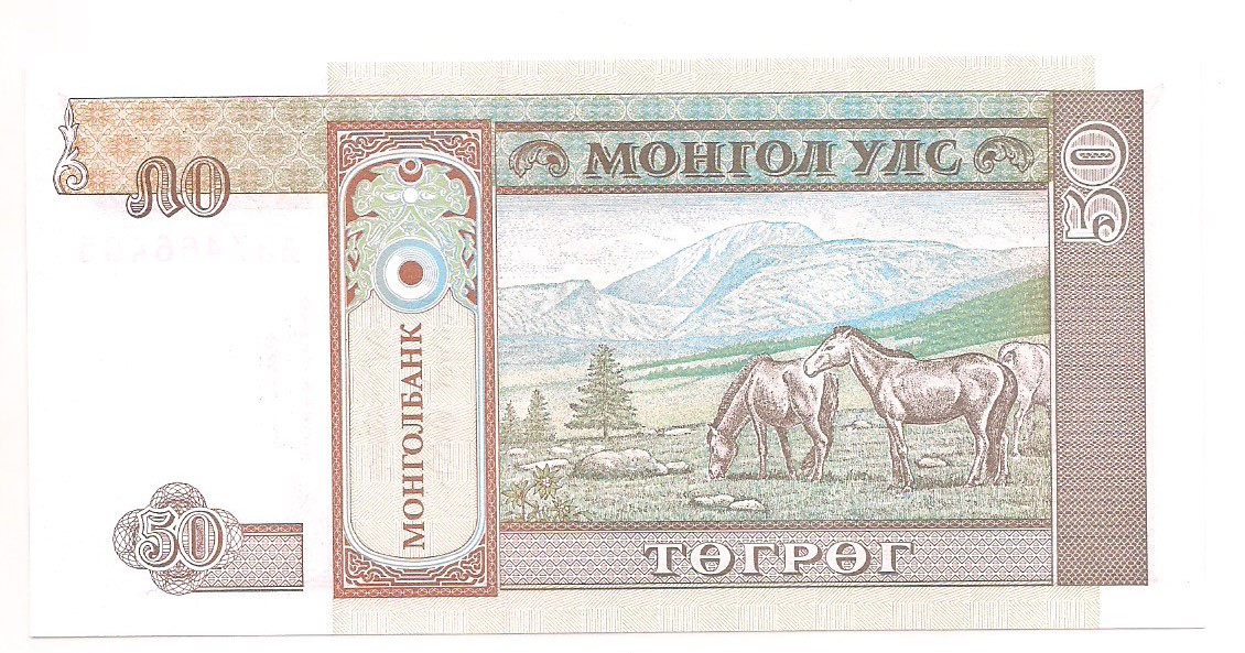Mongólia 50 Tugrik FE 1993