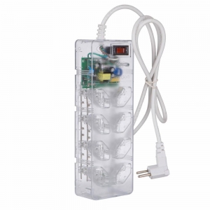 Filtro de Linha +DPS iClamper Energia 8 Tomadas - 10A - Protege contra Raios e Surto Elétrico - Transparente - 013001