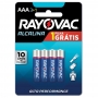 Pilha Alcalina AAA Palito - Rayovac 20324 - Cartela com 4 Unidades