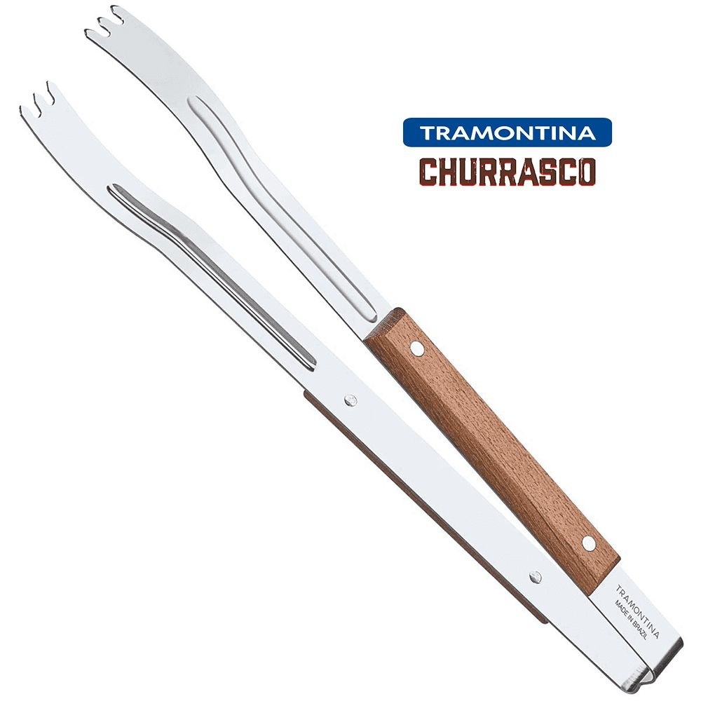 Pegador de Carne para Churrasco Tramontina - 37 cm - Lâmina em Aço Inox e Cabo de Madeira - 26400/100