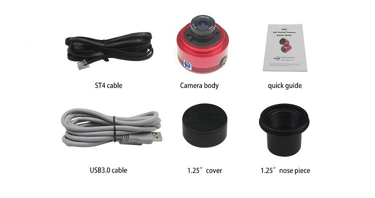 Câmera ASI - 120MC-S Colorida USB E ST4 Port + Box Original ZERO - CONJUNTO ZWO