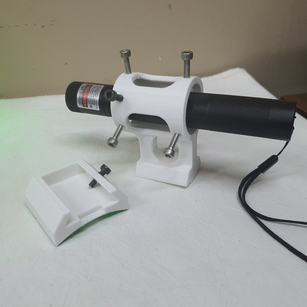 Kit Super Laser Verde + Suporte + Sapata - White ABS 3D - ASTROLUA