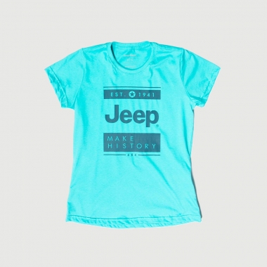 Camiseta Fem. JEEP Block - Azul Turqueza