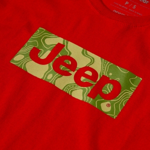 Camiseta Fem. JEEP Camuflado - Vermelha