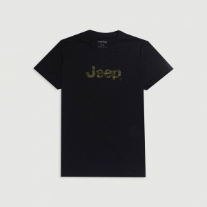 Camiseta JEEP Basic - Logo Camo - Preto